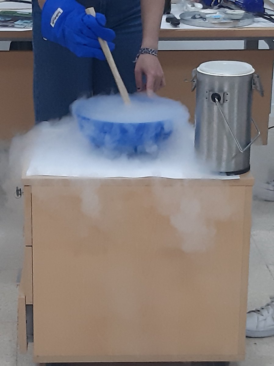 iesbporcel's tweet image. "Avui els alumnes de 1r bat A han anat a la @UIBuniversitat i visitat el #Demolab. Taller de química i cuina, esferificacions, N2 líquid, gel sec, pH..."