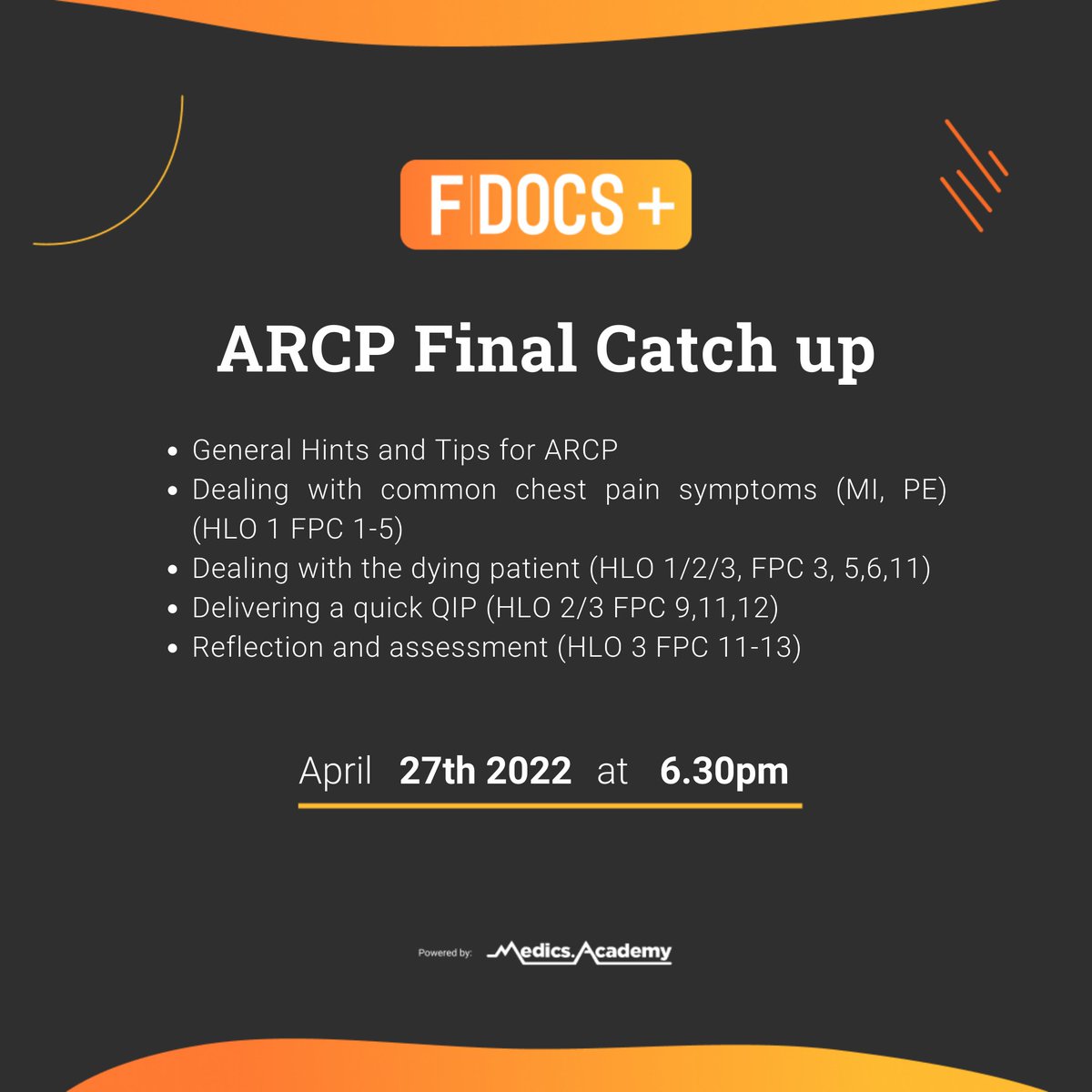 MedicsAcademy's tweet photo. A final pre-ARCP session for our F|Docs Plus Students, to take them through hard to evidence learning outcomes on Horus e-portfolio & core teaching topics ahead of the Horus submission deadline.
#FDocs #MedicsAcademy
@isitjackoralex @Abipom @YusufKarmali @amyprid @COSMakin https://t.co/O78sbAsh4N
