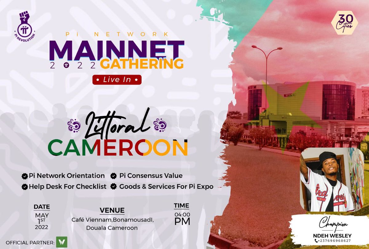 realpirex's tweet photo. The amazing pi mainnet gathering in #cameroon is here with @oktgenesis on the 1st May please like,comment share and retweet so it gets to as much Cameroonian as possible dear pioneers let’s support our cause #MainnetGathering #picameroon #PiNetwork https://t.co/GeIAz9cUlm