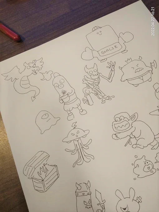 ボールペンで楽しいモンスターデザイン 