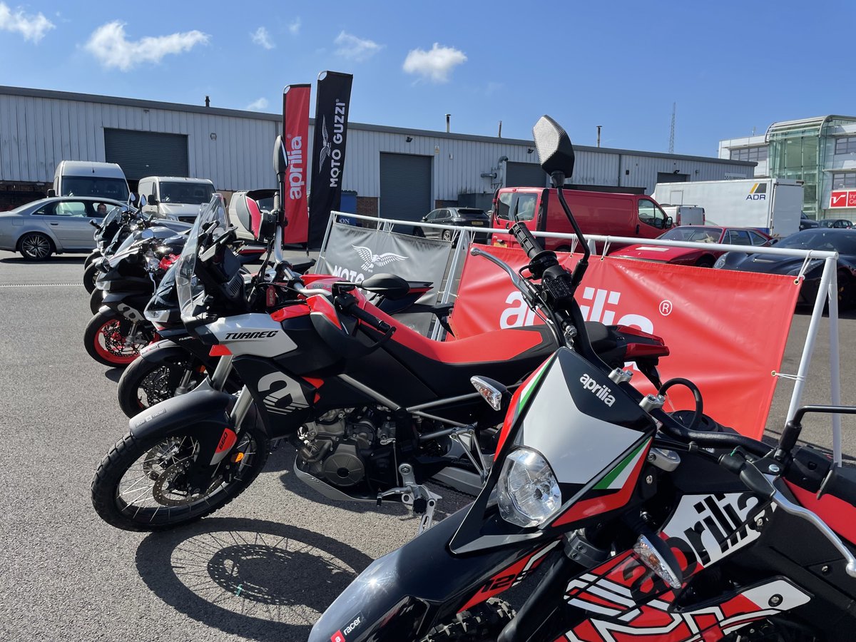 It may be overcast but our bikes are bringing the sun to Silverstone as we hit the track for an exclusive press day with top journalists from the likes of <a href="/BikeMagazine/">Bike Magazine</a> and <a href="/MCNnews/">Motor Cycle News</a> ☀️

Which Aprilia model do you want to see in action today? ⚡️

#Aprilia #ApriliaUK #Silverstone