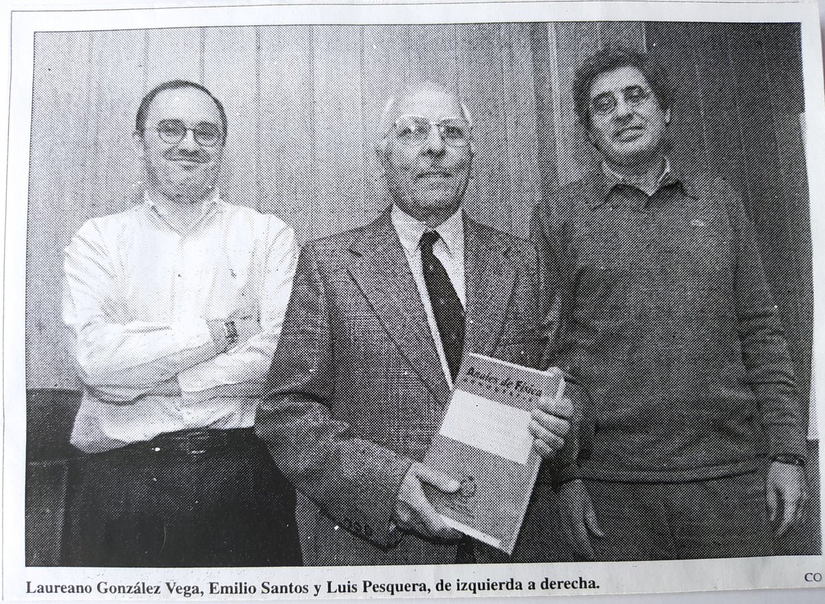 angelmananes's tweet photo. En la presentación del libro de homenaje al profesor Emilio Santos, en la Facultad de Ciencias de la Universidad de Cantabria, Mayo 2002. Laureano GV era el Decano. En memoria del profesor Luis Pesquera González catedrático de Física Teórica (1952-2022) https://t.co/oxgocesAqK
