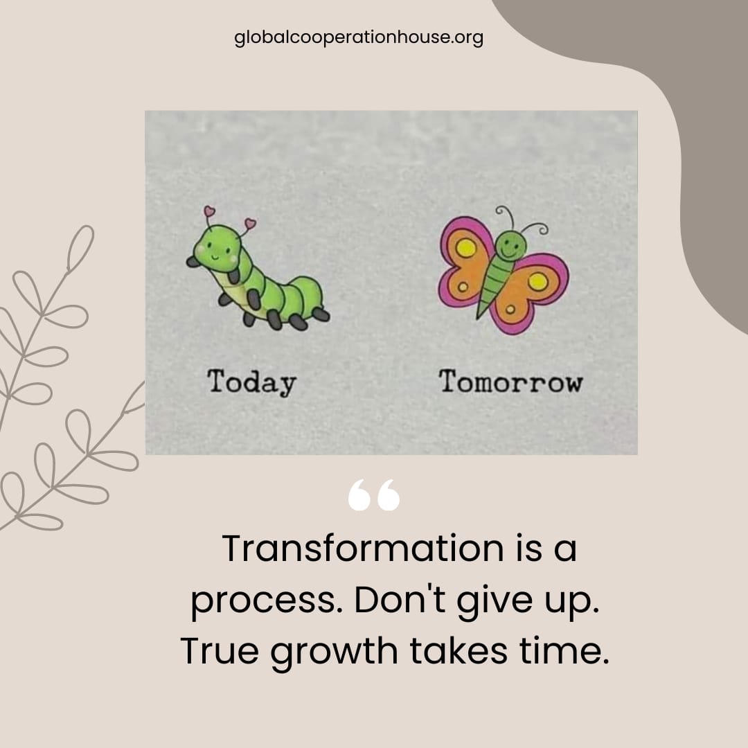 #Transformation is a process. Don't give up. True #growth takes time. #quoteoftheday #wednesdaythought <a href="/BKLondonGCH/">Brahma Kumaris - Global Co-operation House London</a>