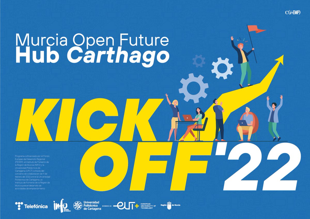 talentUPCT's tweet photo. Mañana arrancamos el #KickOff del #HubCarthago de Murcia @OpenFuture_, el programa de aceleración impulsado por @Telefonica, el @infoRMurcia y la @UPCTnoticias
Se presentarán las 14 startups seleccionadas. Si quieres conectarte #online, escribidnos a emprendedores@upct.es https://t.co/65OSBclAZN