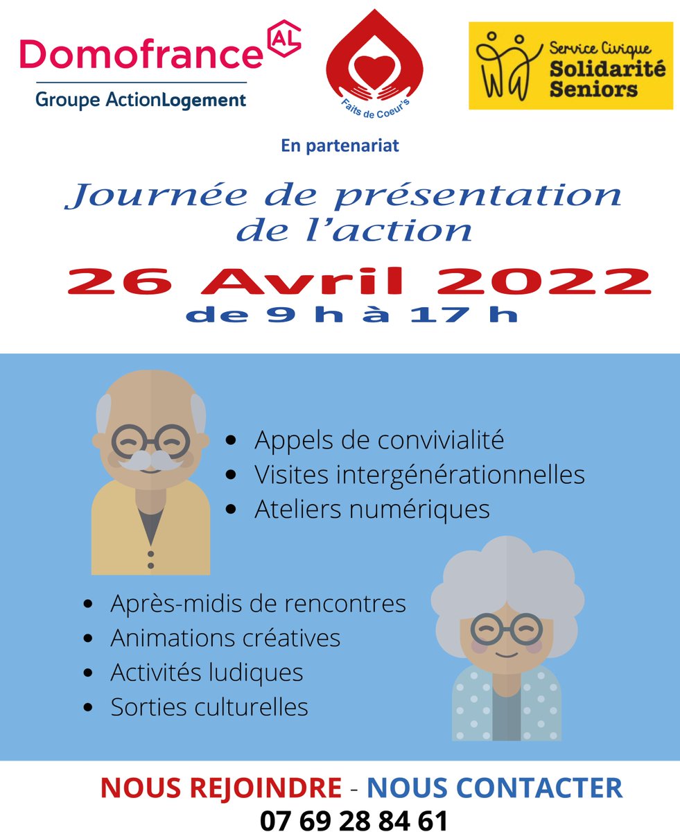 Faitsdecoeurs33's tweet photo. Domofrance - Faits de Coeur's - Service Civique Solidarité Seniors ont créés une communauté d'action pour la mise en œuvre et le développement de liens intergénérationnels sur le lieu de vie des seniors. 

Nous restons à votre disposition pour des informations complémentaires. https://t.co/T0mT1BFKY3