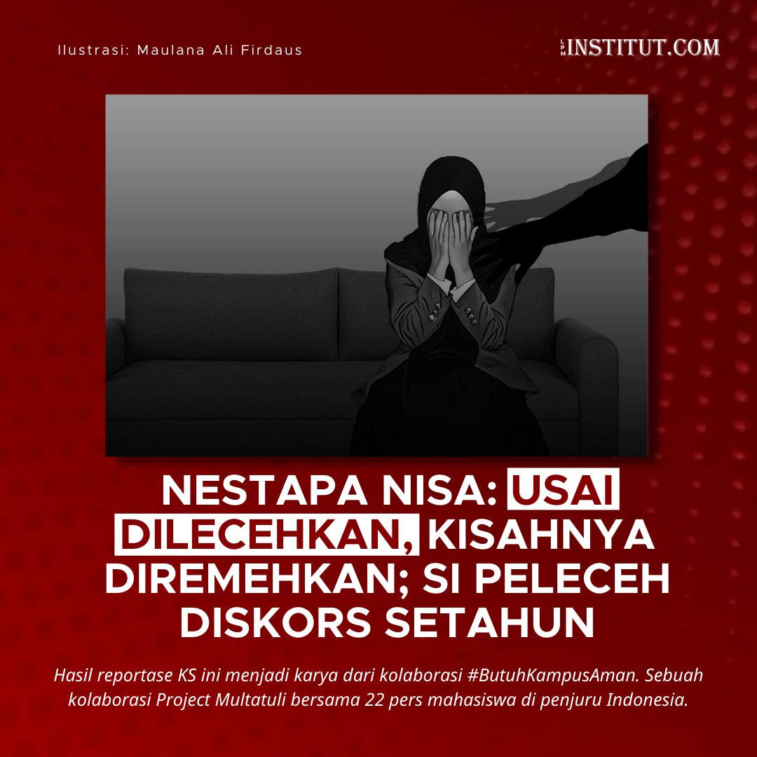 Mahasiswi Univ Islam Negeri Jakarta jadi korban penyerangan seksual di kamar kost, pelaku senior organisasi pecinta alam, hanya diberi sanksi skorsing setahun dari organisasi 
lpminstitut.com/2022/04/nestap…