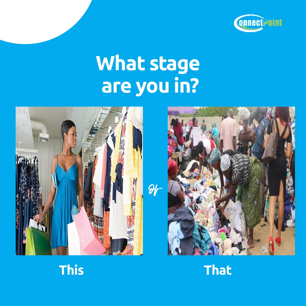 ConnectPoint4's tweet photo. How's your sapa condition this week?

We know it's almost the end of the month and everyone don broke finish.

Just for fun let's hear what your current situation is.

This or that.

#connectpoint
#wednesday
#payday
#endofthemonth https://t.co/2etVY0t6Ec