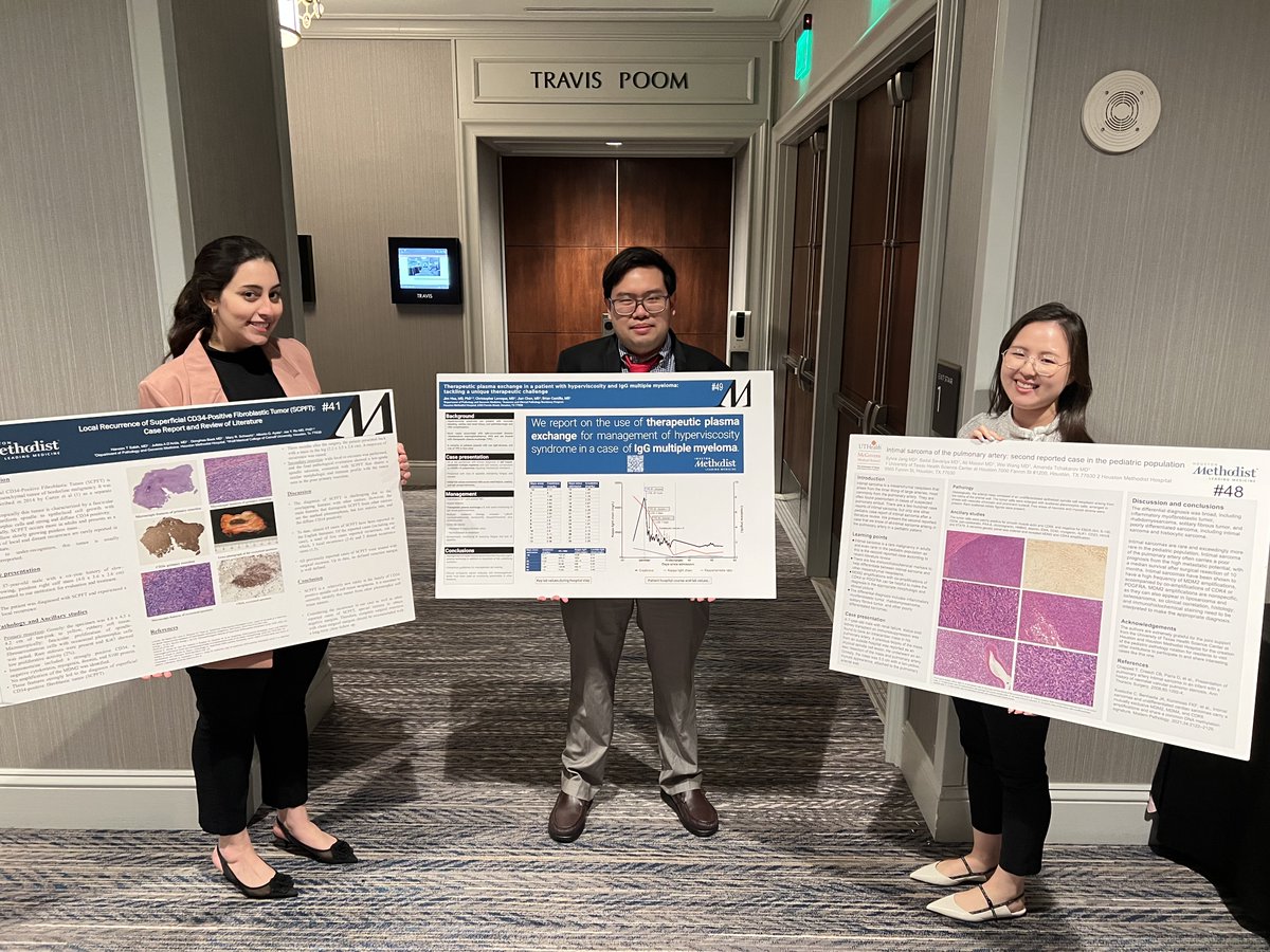 HMPathology's tweet photo. We had fun at TSP's 101st annual meeting this year! Very proud of our trainees Haneen Salah, Jim Hsu, and Sylvia Jang who all had great poster presentations. Thankful to be a part of this great Texas Pathology Family! @TexPathol #HMHPath #TEXPATH2022 https://t.co/sEHMwnsTTT