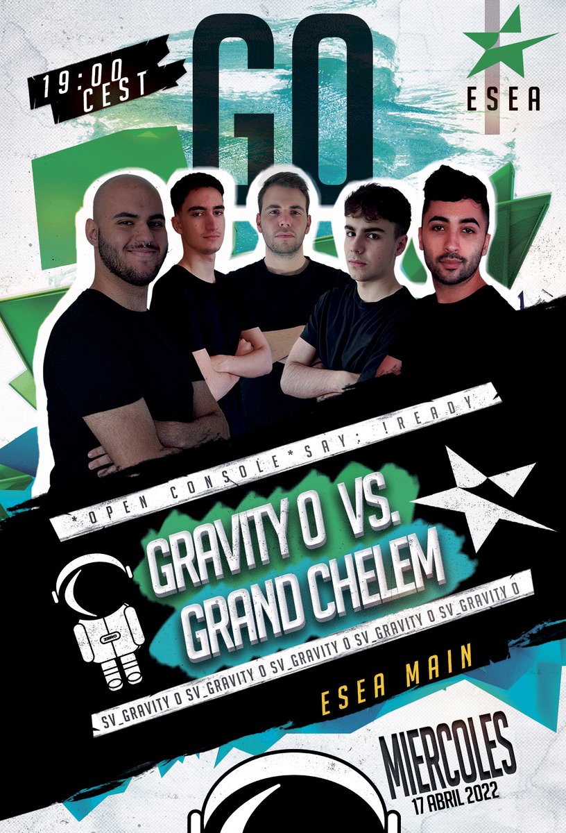 Gravity0_CS's tweet photo. 🚀Hoy es tarde de ESEA Main 🚀
Nueva temporada, nuevos enfrentamientos y mucha diversión. No os perdáis nuestro debut en la liga hoy a las 19:00 en el canal de twitch de @joangp9
⚔️#Grand_Chelem
⏰ 19:00 CEST
🗺️de_inferno
📺https://t.co/9ntgCK1OkV https://t.co/uCldirQXd8