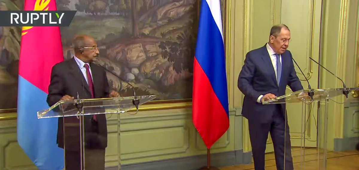 hawelti's tweet photo. The Delegation reiterated Eritrea's principled position, including in a press statement, &amp; called on Russia &amp; Ukraine to find a bilateral solution to their conflict. The two sides exchanged views on the situation in the Horn of Africa &amp; the African continent at large https://t.co/3y3vg04tpb
