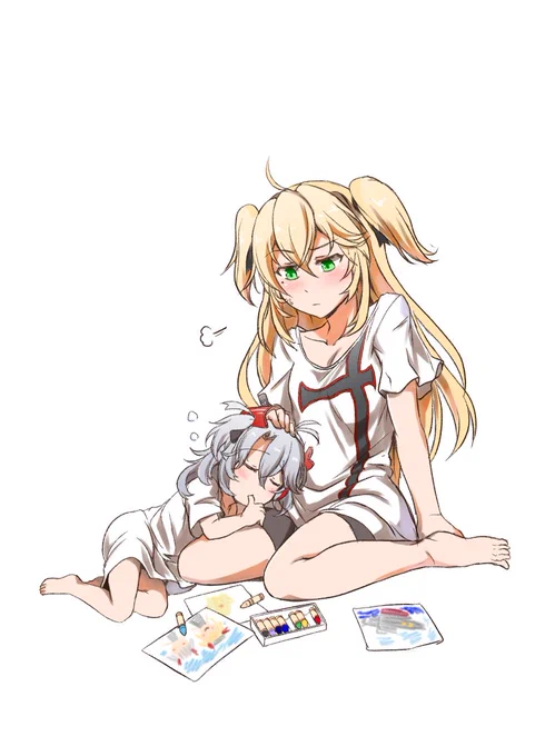 妹と遊んであげる姉。オイゲンちゃんはどんな性格なのか楽しみ…
#アズールレーン 