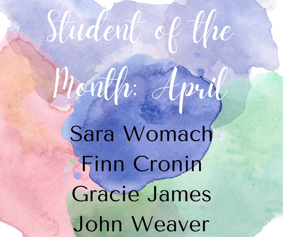 Congratulations to our Students of the Month for April! Way to work hard 💛🖤