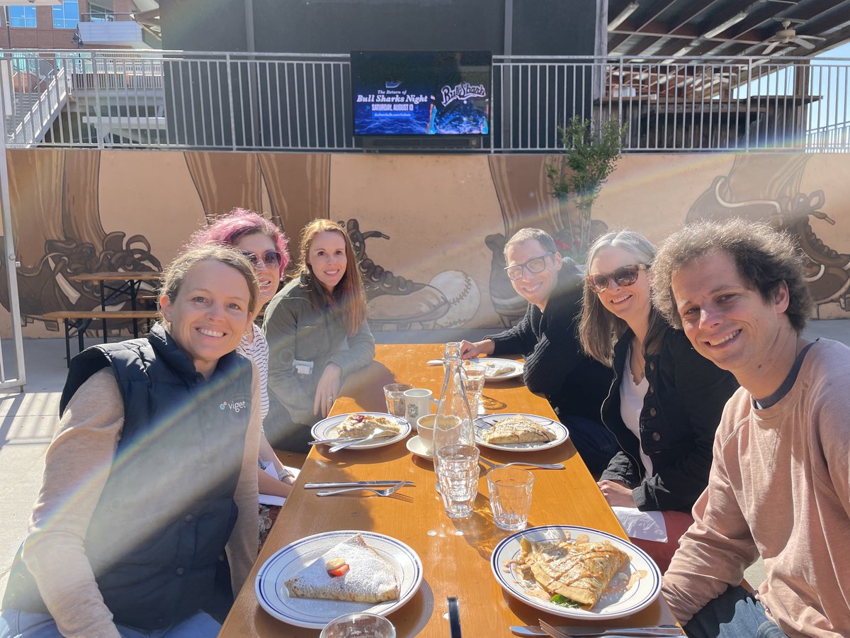 viget's tweet photo. The gang’s all here! For this very special #WalkableWednesday, remote and local Viget staff are getting breakfast. Team members from 6+ cities across the US have gathered on the East Coast for our quarterly TTT. https://t.co/yJSJNOjype