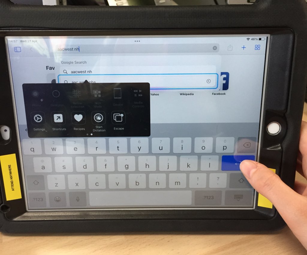 AACWESTNHS's tweet photo. Our practitioners had a great accessibility session with Apple today focusing on iPad switch settings! #AAC https://t.co/6QrGV44KRi