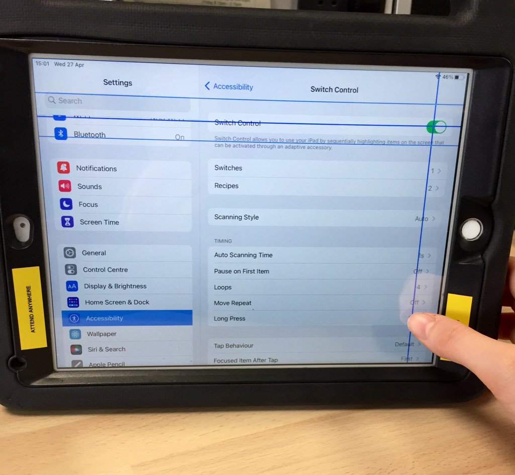 AACWESTNHS's tweet photo. Our practitioners had a great accessibility session with Apple today focusing on iPad switch settings! #AAC https://t.co/6QrGV44KRi