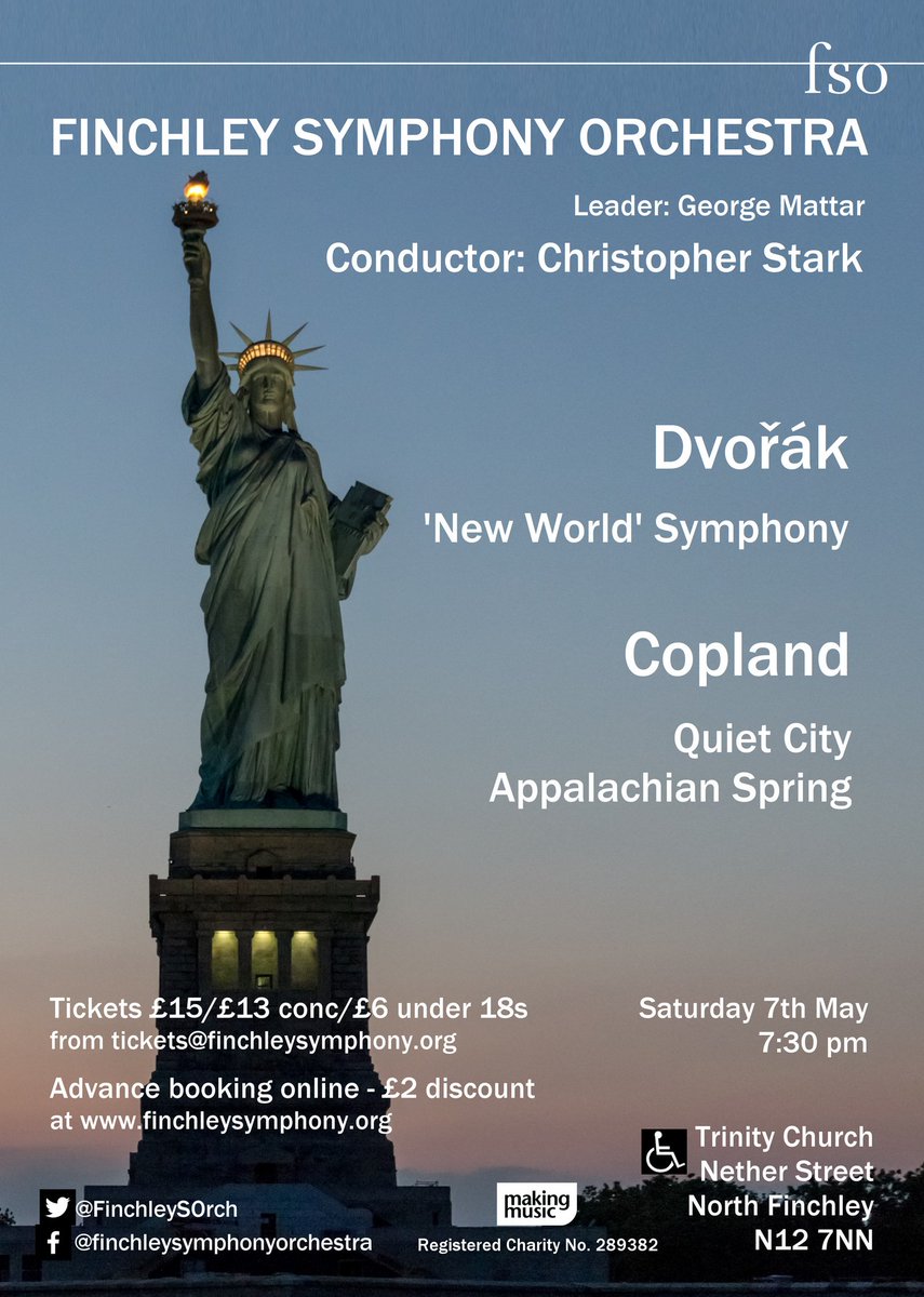 Not long now to <a href="/FinchleySOrch/">FinchleySymphonyOrch</a> 's American and American-inspired celebration - don't miss it on 7 May!