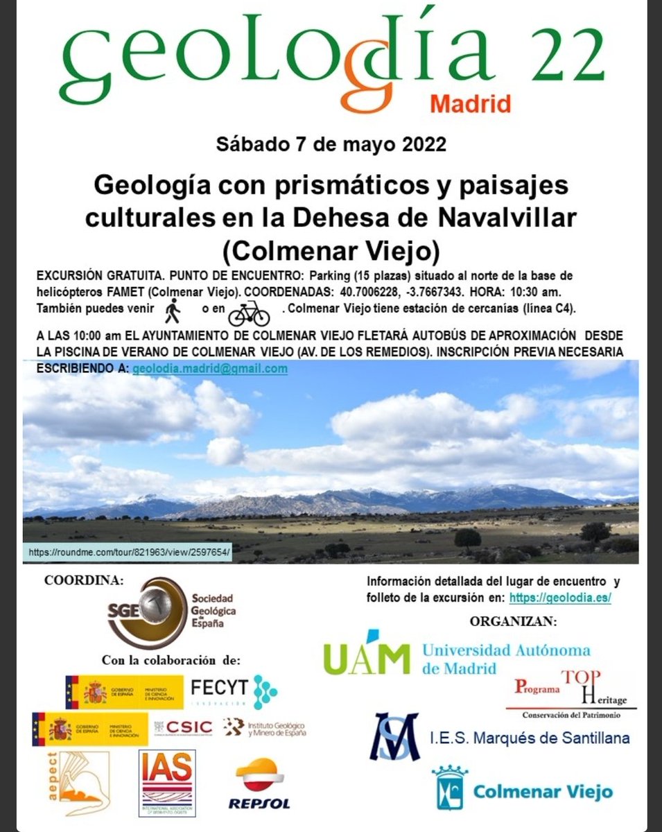 ¡PARTICIPAMOS EN #GEOLODÍA!

Toda la info en 👇

geolodia.es/geolodia-2022/…
geolodia.es/geolodia-2022/

¡Anímate y participa! Disfrutarás de un gran día en el campo aprendiendo Geología.

#JuntosAprendemos #Juntosdisfrutamos #geologia #geology #Geolodia #STEM #stemadrid
