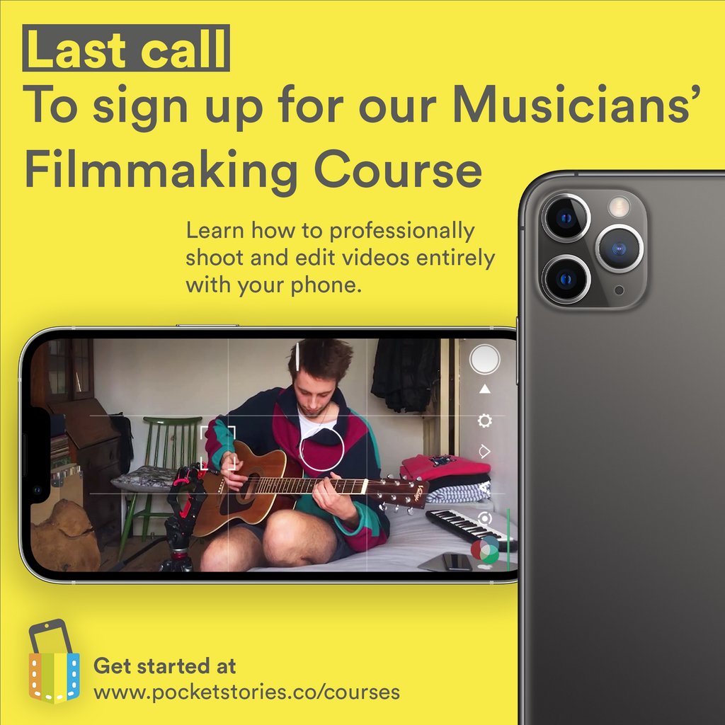 A one-time opportunity to learn from professional filmmakers AND an #operasinger!

You have until next Wednesday to book our course starting on the 5th of May ⚠️

Do your musical friends a favour and let them know there's a smarter way to make films 😉👇

pocketstories.thinkific.com/courses/musici…