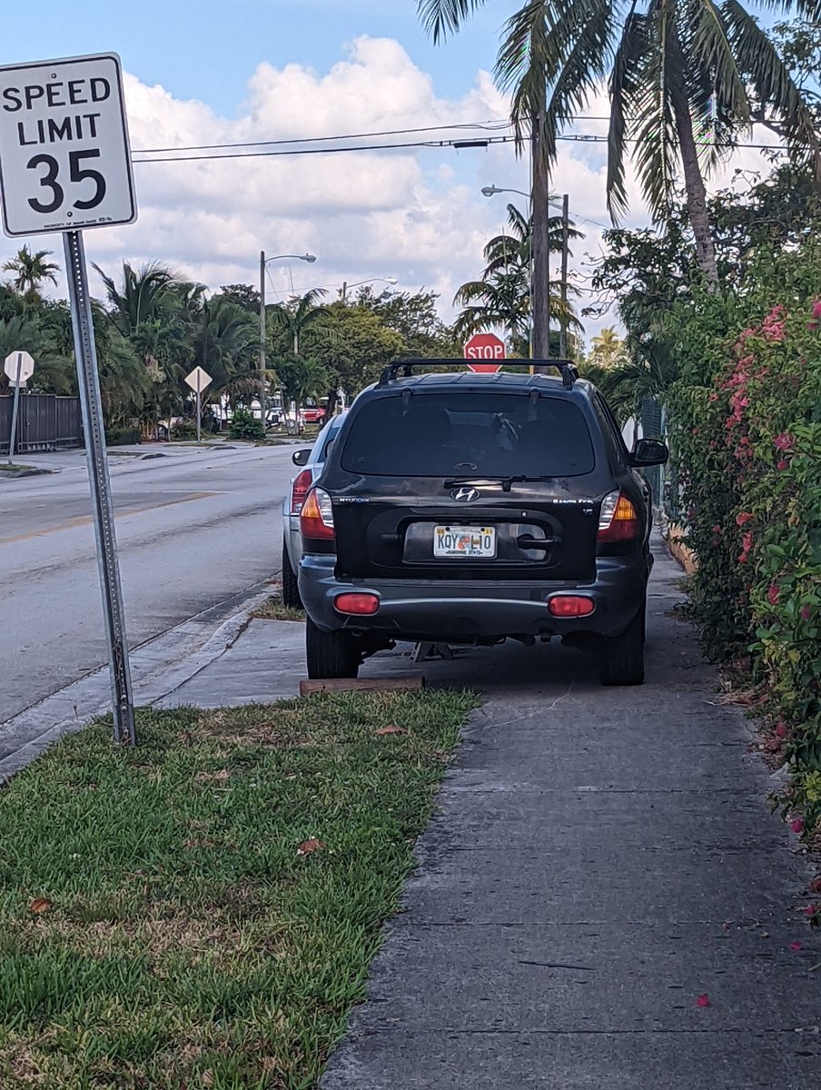 Fern (@bobafern) on Twitter photo And here I thought sidewalks were for pedestrians and cyclist. I had to walk right into oncoming traffic to avoid said car. Why is this allowed? <a href="/MiamiDadeCounty/">Miami-Dade County</a> And here I thought sidewalks were for pedestrians and cyclist. I had to walk right into oncoming traffic to avoid said car. Why is this allowed? <a href="/MiamiDadeCounty/">Miami-Dade County</a>