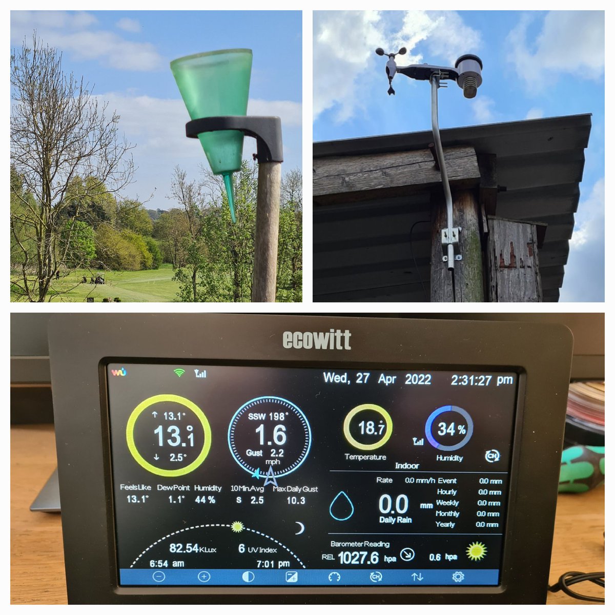 The long overdue upgrade from 'the rain gauge' to a proper weather station is now live! If interested you can find the current weather for the golf club at: wunderground.com/dashboard/pws/…