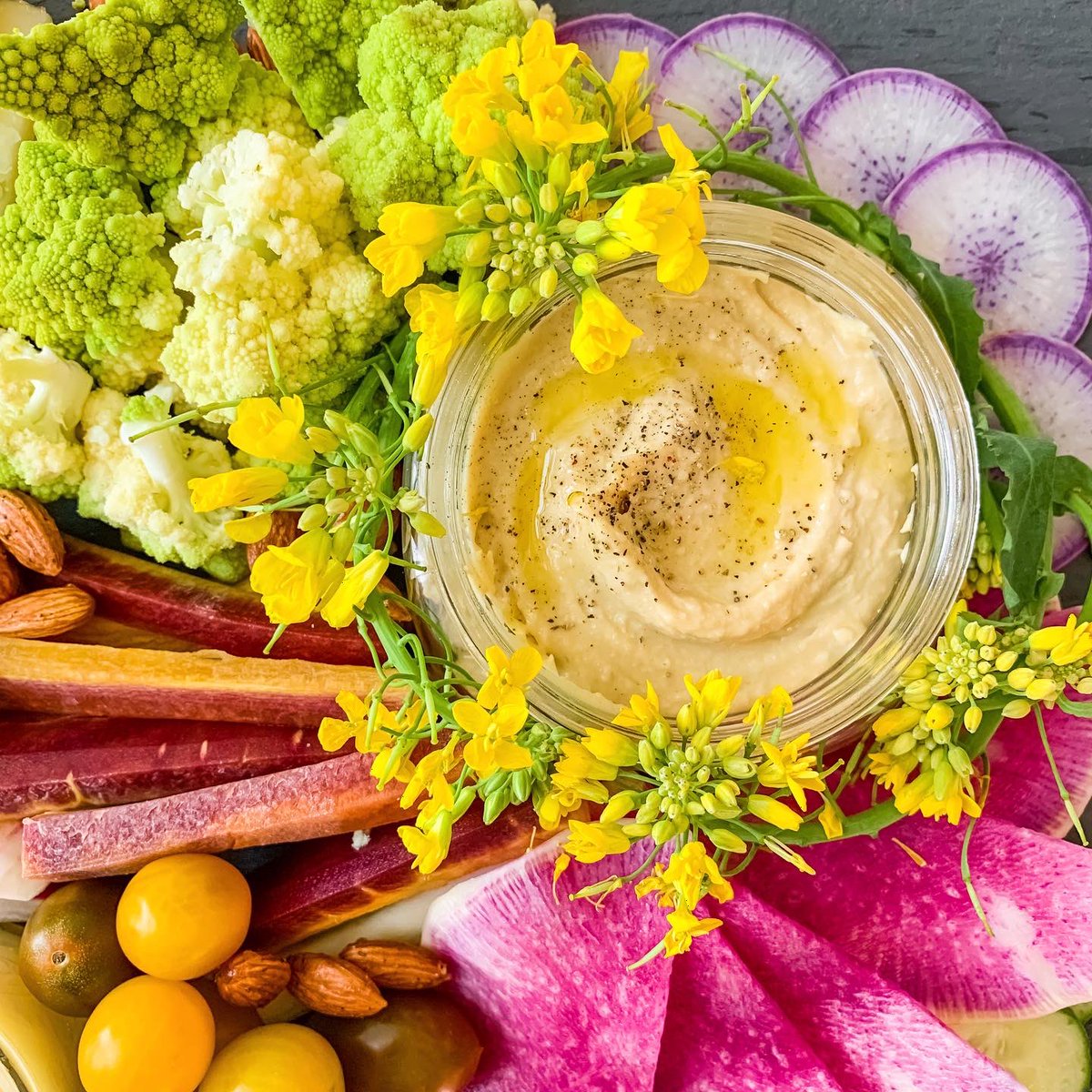 ThatCheesePlate's tweet photo. A colorful plate inspired by spring blooms, with a custom #CheeseByNumbers map for styling! Ingredients can be found on my Instagram 🧀 https://t.co/EEgvVtLRWE