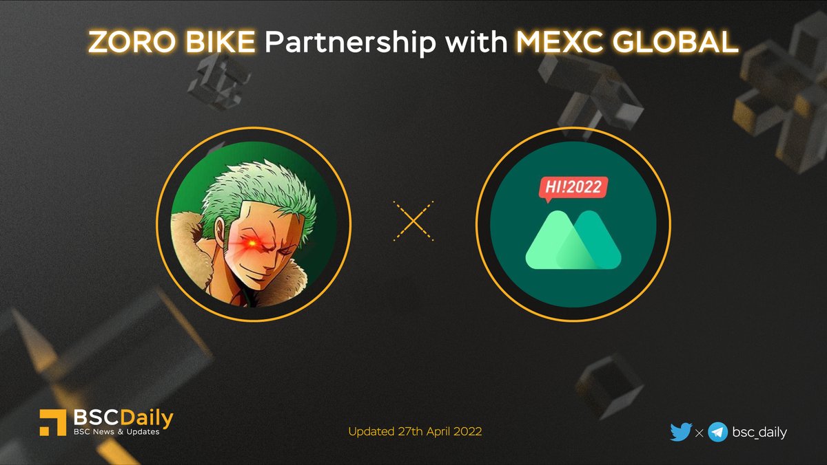 bsc_daily's tweet photo. 🚲 @ZoroToken #BIKE Partnership with @MEXC_Global 🚀

🔥 #MEXC global will be a strategic partner of $Zoro Bike - Moving To Earn application, a product in the Zoro Inu ecosystem💪

When Products are ready, #Zoro Community will workout every day to earn $ZORO 😍 https://t.co/EEeO8iDM8o