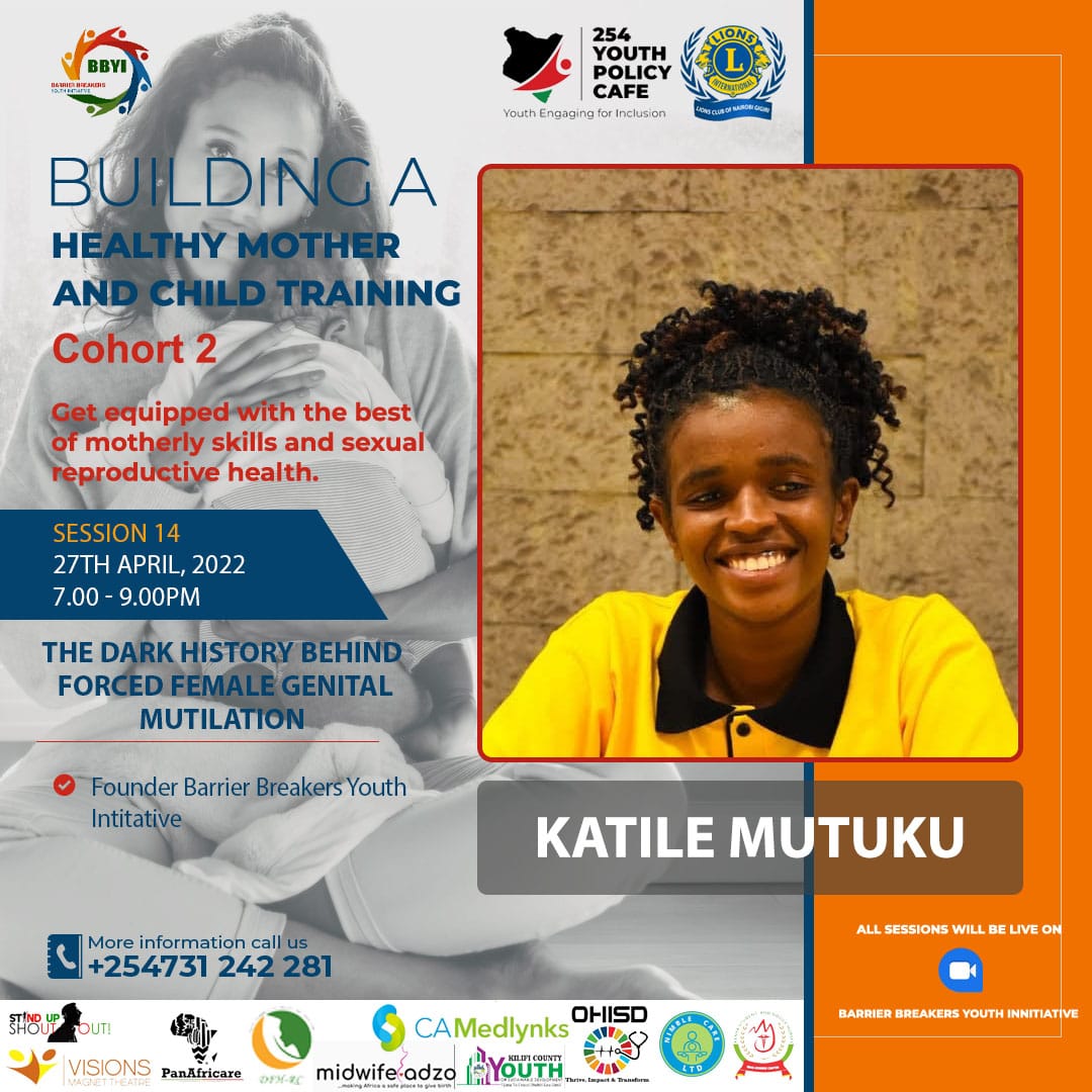 bbyinitiative's tweet photo. THE DARK HISTORY BEHIND FGM,27th April 2022 #Session14 #BHMCCohort2
TRAINER:LEO KATILE MUTUKU @MutukuKatile
❇️ Founder and Director @bbyinitiative
Moderated by LEO WINNIE NYANDUKO @WinnieNyanduko Barrier Breakers Youth Initiative *SRH Ambassador* 

#SRH
#FGM
#maternalchildhealth https://t.co/D6liQdGhvO