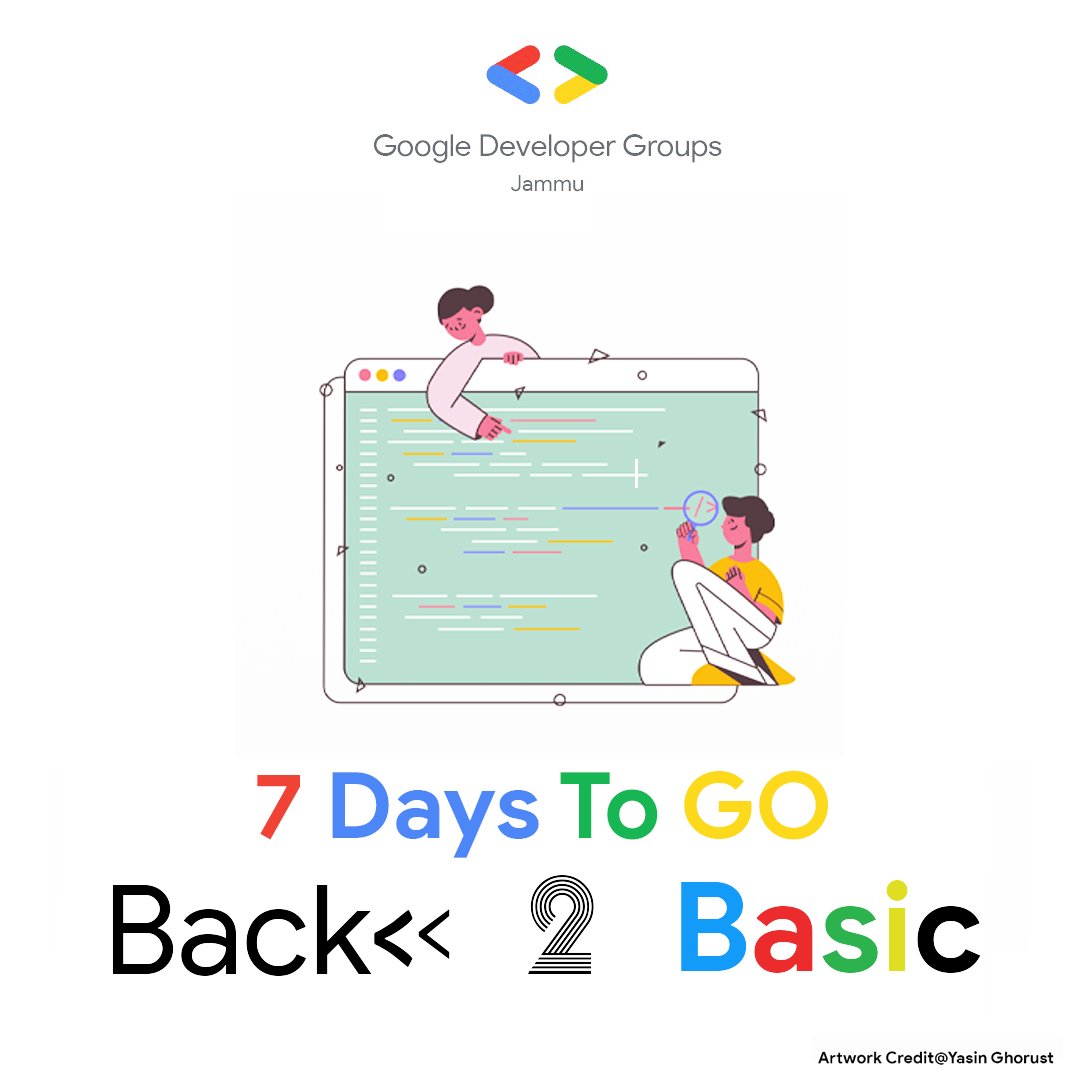GDGJammu's tweet image. 7 Days to Go #Back2Basic #InPersonSession
 #GDGJammu #GoogleCloud
Hurray!!!
Register Here: gdg.community.dev/events/details…