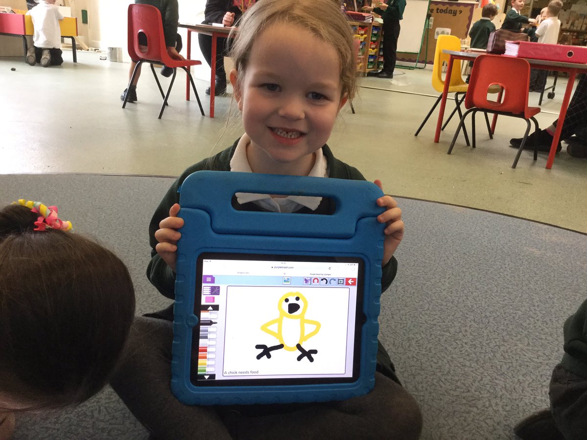 GatesPenguins's tweet photo. We have been using purple mash to draw pictures of chicks and write sentences about what they need. #eyfs #computingineyfs #purplemash https://t.co/CCW1poa2N5