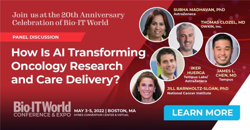 Subha Madhavan (@subhamadhavan) on Twitter photo Super excited about this panel with <a href="/TClozel/">Thomas Clozel</a> @NCIJBSloan Jim Chen and <a href="/ihuerga/">Iker Huerga</a> at #BioIT22 next week. Join us in person or virtually to discuss how #AI is transforming #oncology R&D and care delivery. bio-itworldexpo.com Super excited about this panel with <a href="/TClozel/">Thomas Clozel</a> @NCIJBSloan Jim Chen and <a href="/ihuerga/">Iker Huerga</a> at #BioIT22 next week. Join us in person or virtually to discuss how #AI is transforming #oncology R&D and care delivery. bio-itworldexpo.com