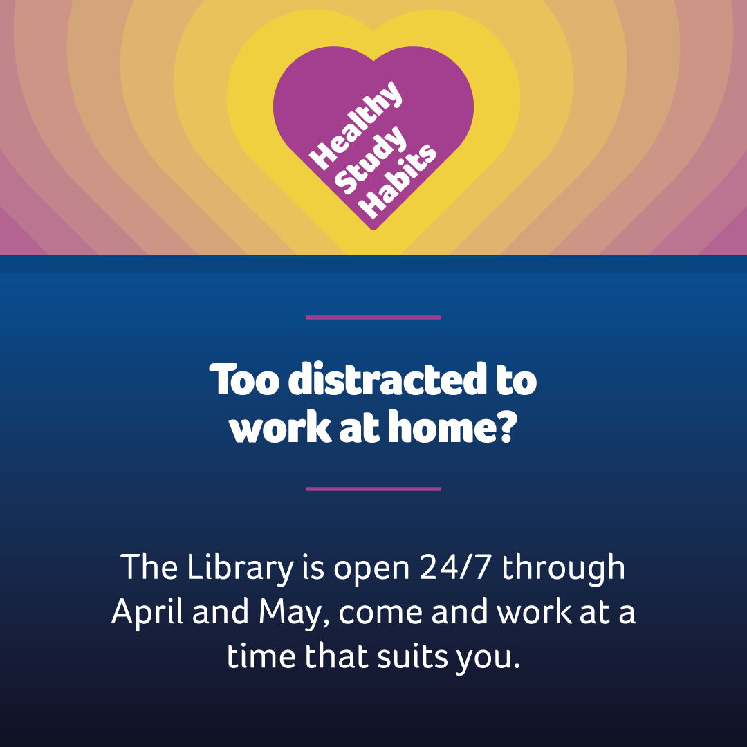 hudlib's tweet image. We are Open 24-7 until May 26th.

Take advantage of a safe, warm, well-resourced study area and make a date to come in.

We have plenty of space for individuals in our Quiet or Silent Zones, as well as bookable Study Rooms for group projects.

#HealthyStudyHabits 💙💻📚📝⏰