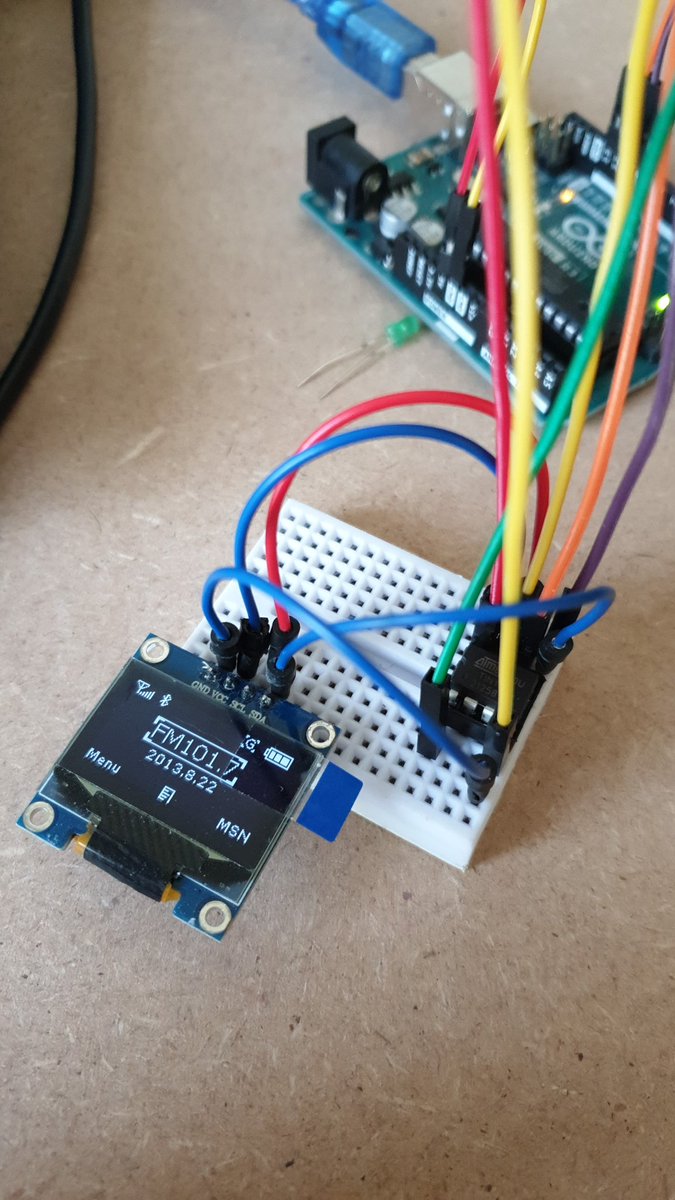 Tiebeke_'s tweet photo. Ssd1306 128×64 working with ATtiny85 sheeesh
#ssd1306 #arduino #ATtiny85 #arduinoISP #128x64 https://t.co/QUfWusX3PU