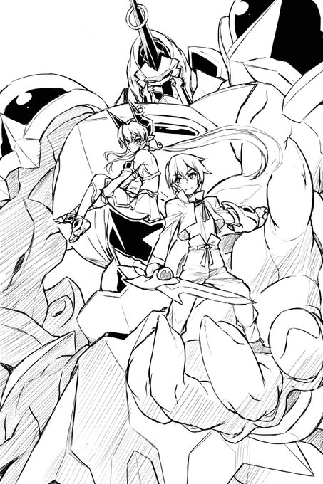 #ロボの前にキャラがいる絵 