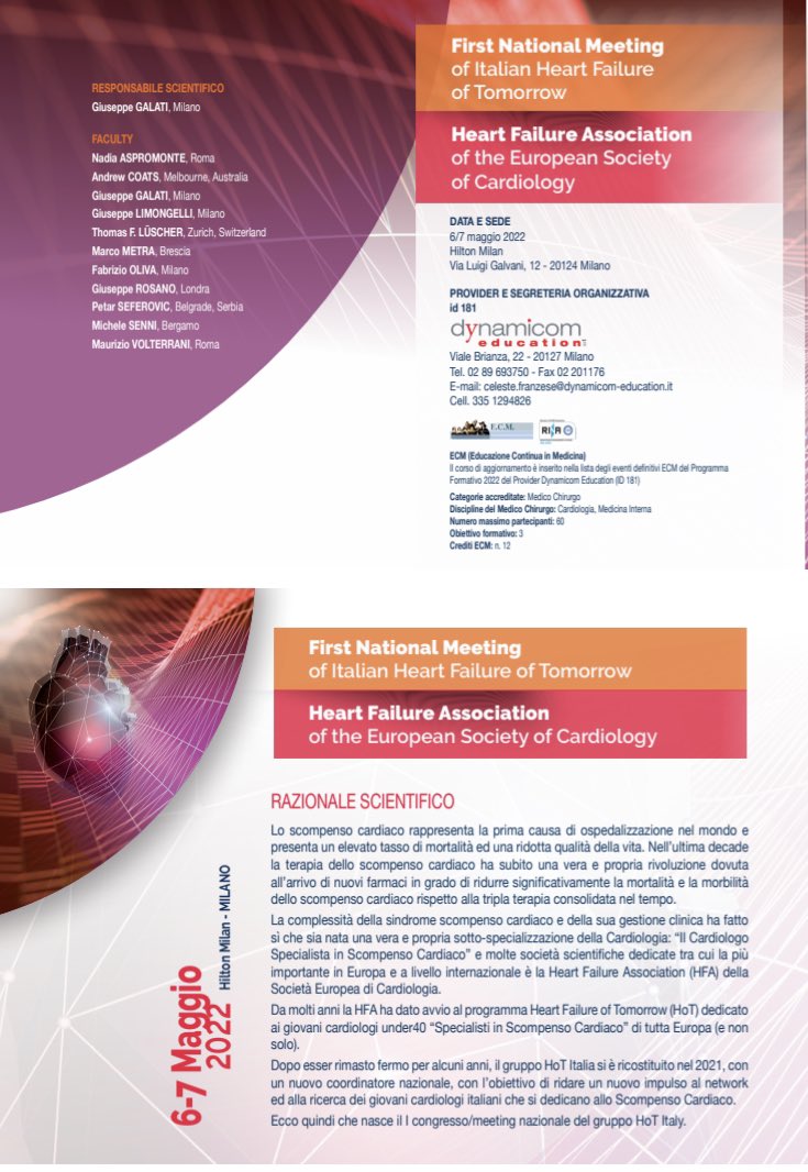 GiuseppeGalati_'s tweet photo. ๐ฅ The #1st #NationalCongress of the #ItalianHoT (#HFspecialist of Tomorrow) is ready to take off
The most important event of the year for #HeartFailureSpecialist #under40 in ๐ฎ๐น is ready to go
๐
@DrMarthaGulati @gbiondizoccai @mmamas1973 @nephondemand @DLBHATTMD @HFA_President https://t.co/ogW5b3847d