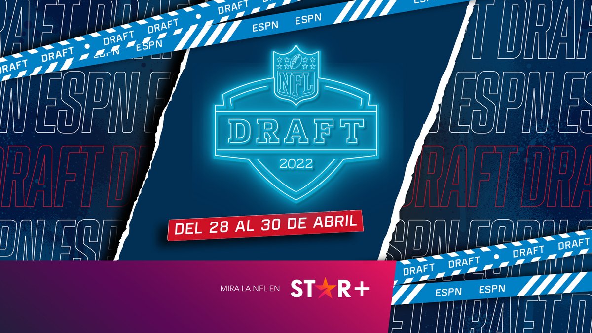 Del 28 al 31 de abril, la edición número 87 del NFL Draft 2022 en VIVO por Star+ &amp; ESPN, desde Las Vegas, Nevada. Además, emisiones especiales de SportsCenter, con la mejor información antes y después de la primera jornada. Más información: bit.ly/3MA8MAt