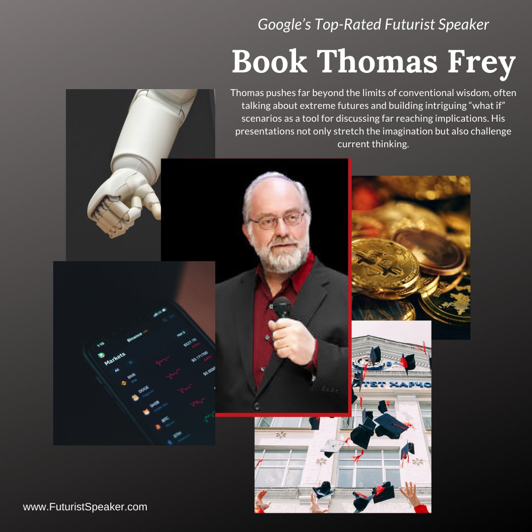 ThomasFrey's tweet photo. New ideas have a way of infusing audiences with energy and Thomas has the uncanny ability of touching on the most poignant trends, invigorating everyone who attends.
Book Thomas - https://t.co/sVhjqXtQS9
#FuturistSpeaker #StrategySessions #VirtualSeminar #IBM #ThomasFrey https://t.co/dqWrbCoN2n