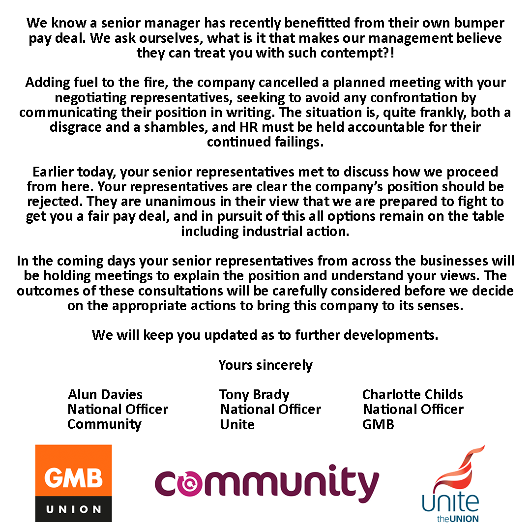 UniteWales's tweet photo. Latest joint trade union statement on the ongoing 2022/2023 pay negotiations for members at TATA Steel UK ⬇️ https://t.co/ENUvRSHgFA