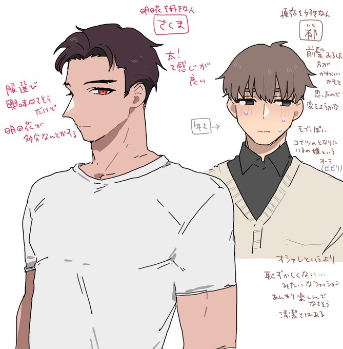 らくがき 朔真と郁 