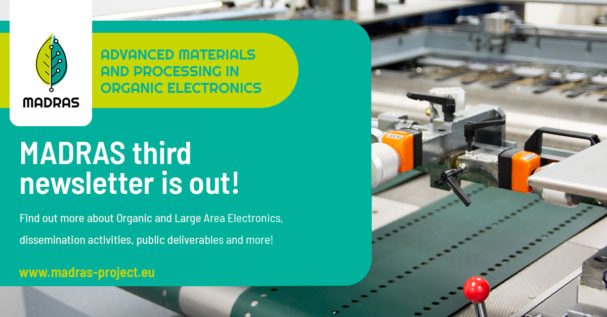 📢 MADRAS third #newsletter is now available!

In this issue, you will find information about:

➡️ Organic and Large Area Electronics
➡️ MADRAS public deliverables
➡️ The latest dissemination activities
➡️ And many other interesting topics!

Have a read 👉 cutt.ly/MADRASNewslett…