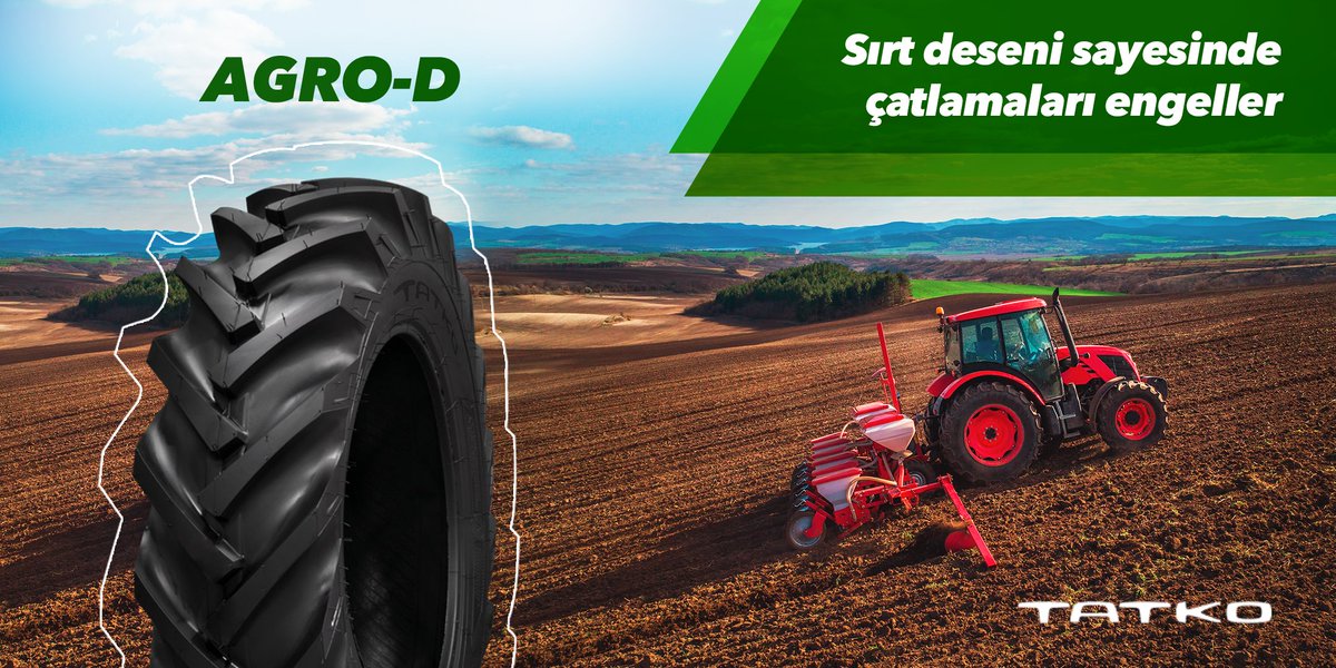 TatkoLastik's tweet photo. Güçlü taban yapısı sayesinde, taban aşınmasını engellemeye yardımcı olan Agro-D, 12.4-11 28, 13.6-12 28, 14.9-13 28, 13.6-12 36, 12.4-11 24, 16.9-14 34, 16.9-14 30, 11.2-10 24, 18.4-15 30, 14.9-13 30 ve 9.50-24 ebatlarıyla satışta!
#TatkoLastik #AgroD https://t.co/7aaRBccvSR
