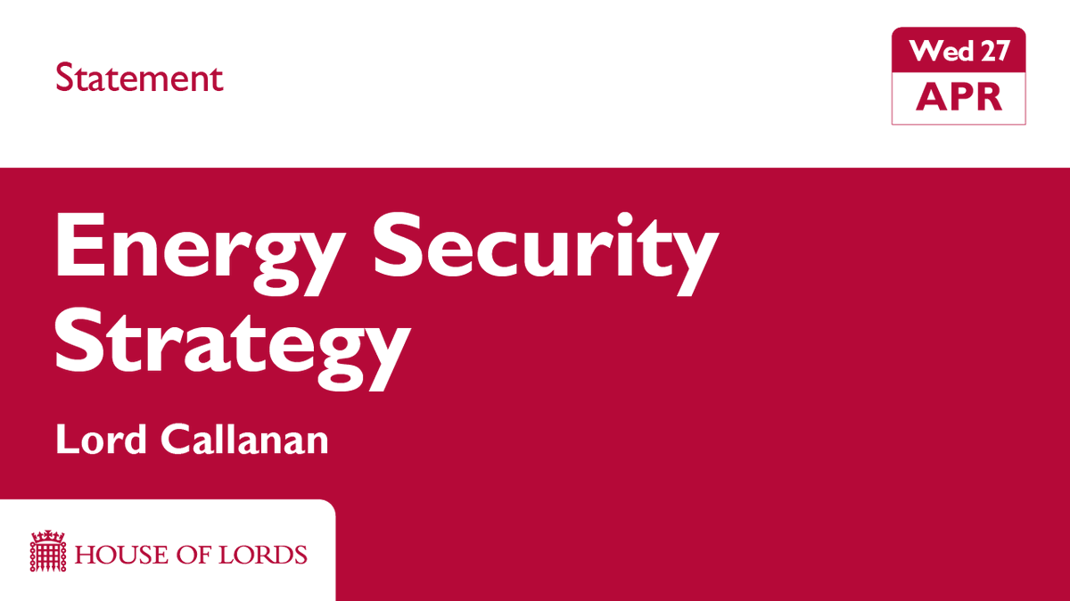 UKHouseofLords's tweet photo. Later in the #HouseofLords: members question the government following a statement on the #EnergySecurityStrategy
📺 Watch on Parliament TV https://t.co/GeM3IrVgkk https://t.co/Y406Q2Jyeu