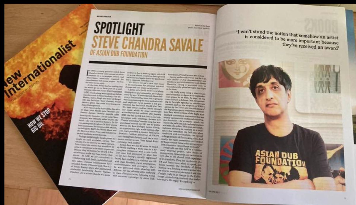 Interview with @ChandraAsianDub in this month's New Internationalist @newint . If you haven't checked out the magazine before please do, it's been a source for radical perspectives since 1973.