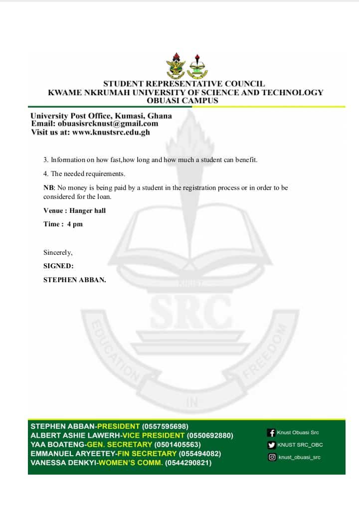 Education on the students loan trust fund comes off today at exactly 3pm at the hunger hall 1