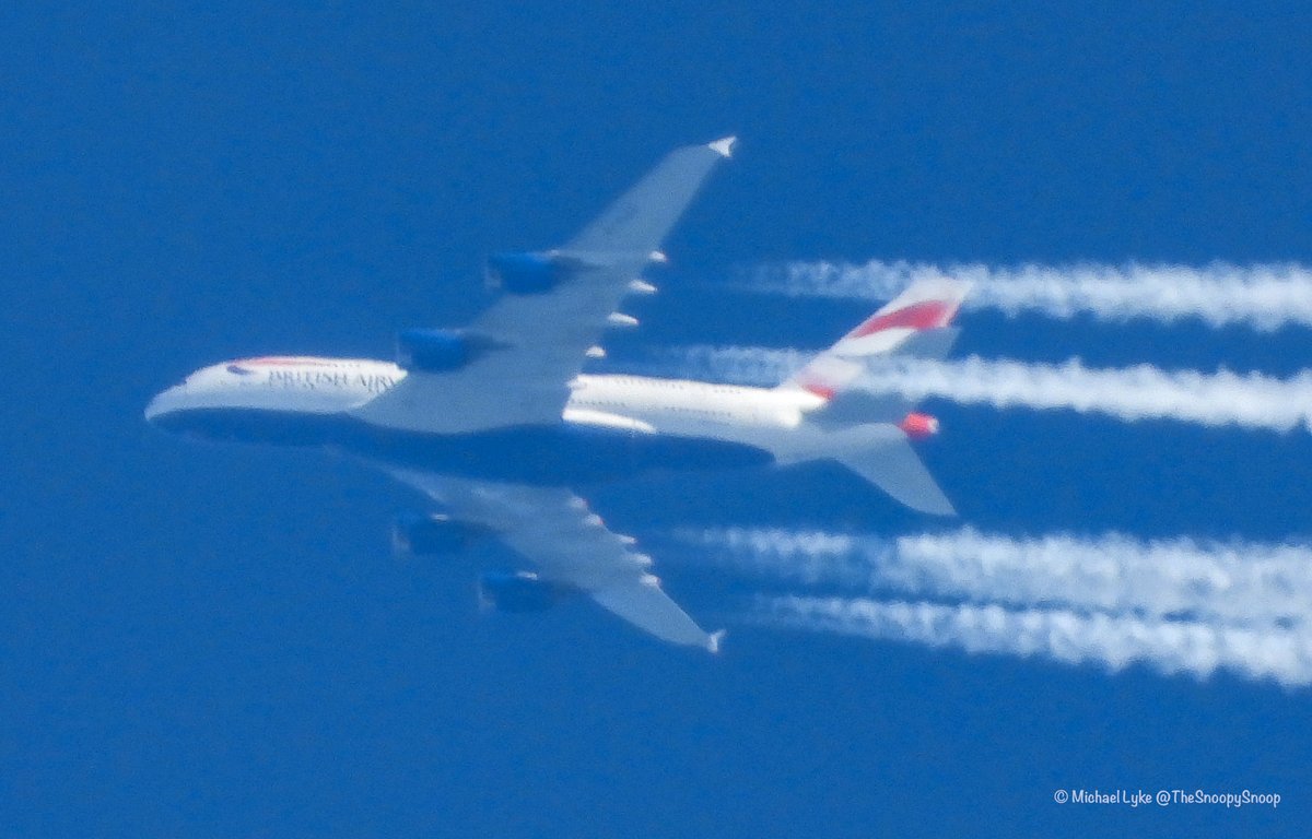TheSnoopySnoop's tweet photo. #BA283 🇬🇧

British Airways
A380 G-XLEF
🛫London 🛬Los Angeles

36,000ft over Northern Ireland

Only now can I appreciate the size of the wing area and tail area 😱

#AvGeek #planespotting #Nikon https://t.co/IaVWcSueJE