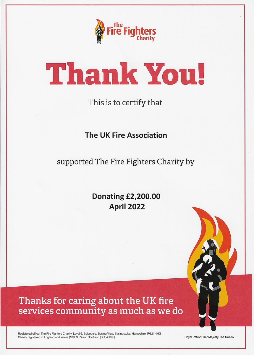 A big thank you to all our members for helping us to raise £2,200 for The Fire Fighters Charity <a href="/firefighters999/">Fire Fighters Charity</a> 
We are so proud to be able to support such an amazing charity that helps so many people in our industry.