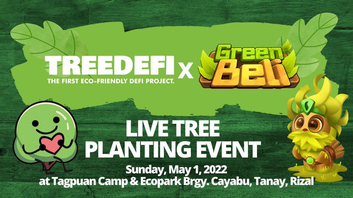 treedefi's tweet photo. After several weeks of preparation we are now 3 days away for our first treeplanting activity for the year. Together with @Green_Beli we are planting 80 Narra Trees in the Philippines!

Stay tuned for more news and announcements.

#LoveTreedefi #PlantTrees #Philippines #Rizal https://t.co/FmoCq2tbJG