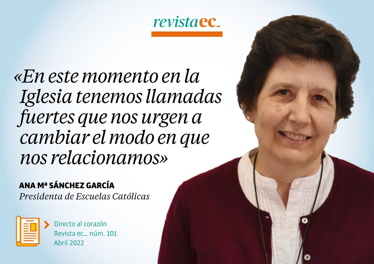 Escuelas Católicas (@ecatolicas) on Twitter photo "Agrandar el nosotros… También con los de cerca", por <a href="/amsaci/">Ana Mª Sánchez</a>, presidenta de EC #RevistaEC issuu.com/escuelascatoli… "Agrandar el nosotros… También con los de cerca", por <a href="/amsaci/">Ana Mª Sánchez</a>, presidenta de EC #RevistaEC issuu.com/escuelascatoli…