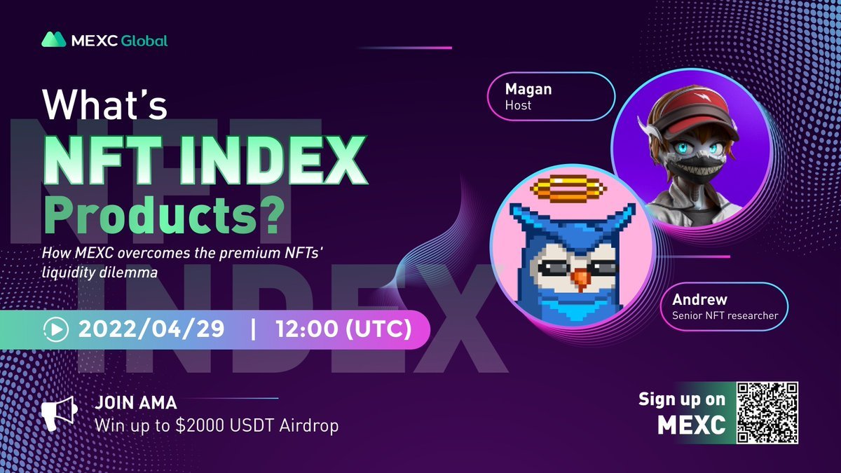 MEXC_Builders's tweet photo. 📢Join #MEXC #NFTIndex AMA &amp; win up to 2000 $USDT #Airdrop💰

1⃣🎁100ppl*$10 
✅Follow @MEXC_SEA, Like &amp; RT
✅Join DC https://t.co/oZcEa80XSz &amp; fill in Reg form
2⃣🎁30ppl*$20
✅Join AMA
3⃣🎁20ppl*$20
✅Be the 1st 20 who invite friend to join DC

💚Sign up: https://t.co/15qW9CWzth https://t.co/FxuzJzCq5S