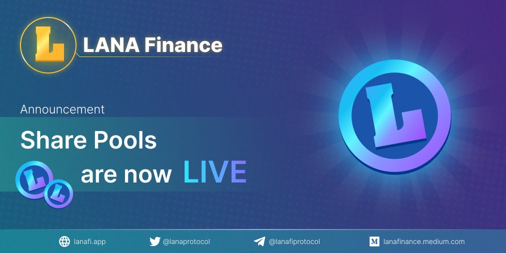 lanaprotocol's tweet photo. 🔥New Update🔥

Our Share Pools are now OPEN!! 🎉🎉
Add LP to be the first $LSHARE owners 🤑🤑

Available pools: 
▶️LANA/SOL Pool
▶️LSHARE/SOL Pool

The rewards will be distributed from 14.00 UTC

#LanaFinance powered by @solana https://t.co/Jjp8FYhnnu