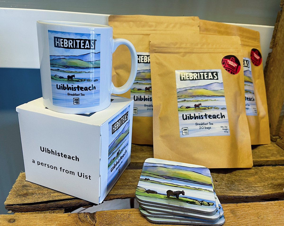 CroftAndCuan's tweet photo. We’ve got a fresh stock of the wonderful @tiree_tea including their new “Hebriteas” range ☕️

We’re particular fans of the Uibhisteach brew 🤩

Shop open until 3pm Monday-Saturday https://t.co/HlWymCv2L3